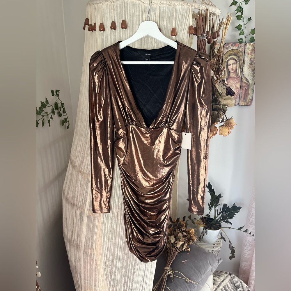 NWT Forever 21 Metallic Mini Dress